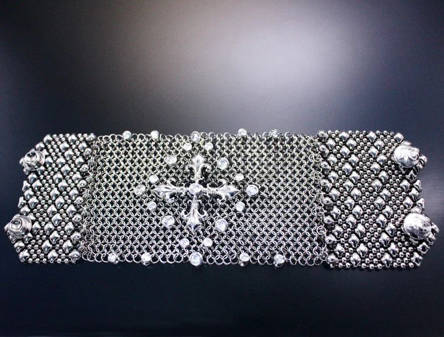 SG Liquid Metal Chainmail CMB8ZCR-AS (antique silver finish) Bracelet by Sergio Gutierrez