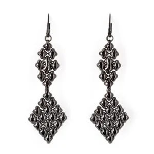 SG Liquid Metal E16-BLK Black Chrome Finish Earrings by Sergio Gutierrez