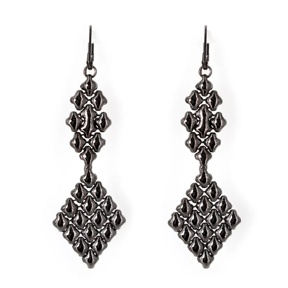 SG Liquid Metal E16-BLK Black Chrome Finish Earrings by Sergio Gutierrez