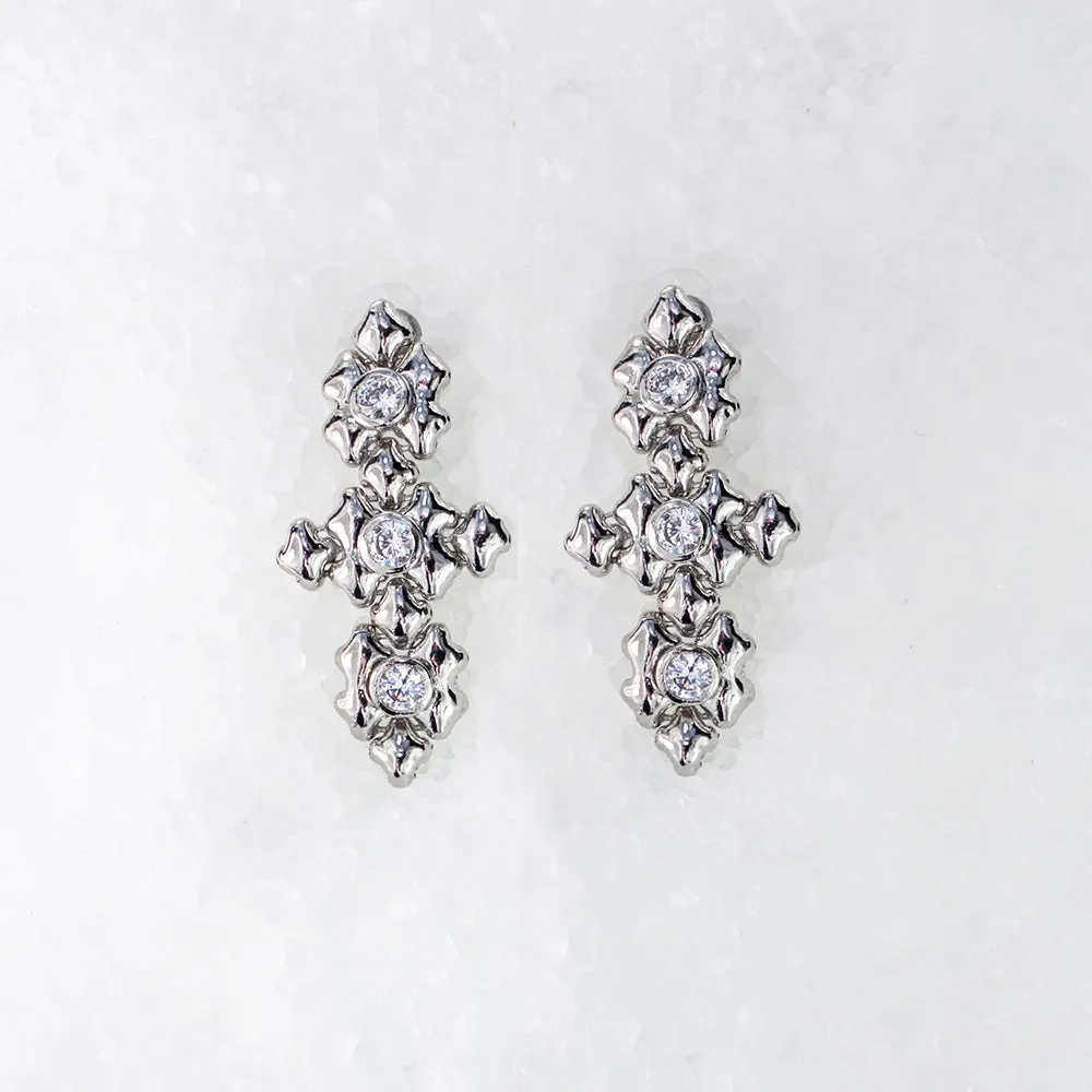 SG Liquid Metal ICE5-N Ice Collection (Chrome Finish) Earrings by Sergio Gutierrez