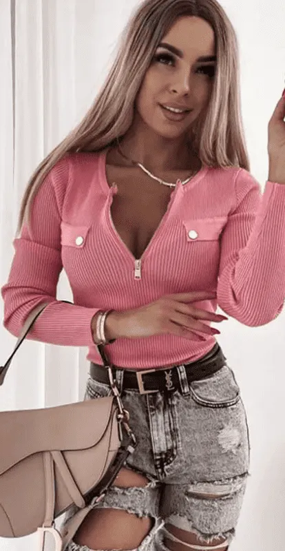 Slim Long Sleeve Pullover Shirt