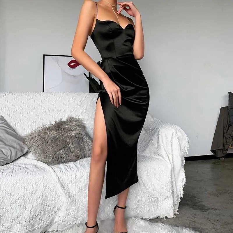 Split-Leg Black Dress